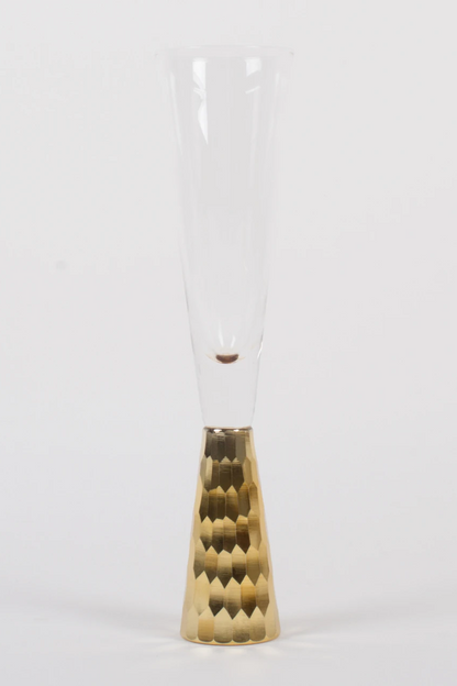 Gold Hammered Champagne Glass