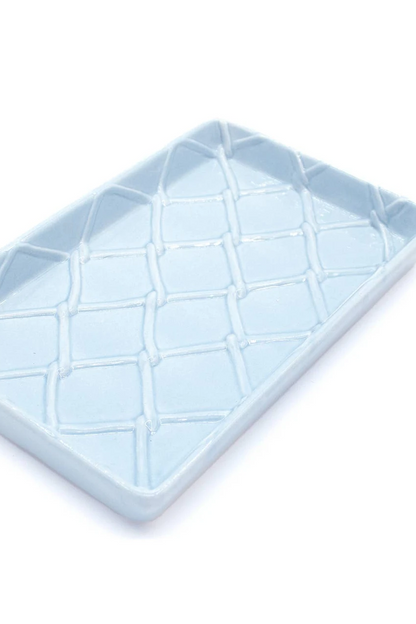 Blue Textured Guest Towel Tray