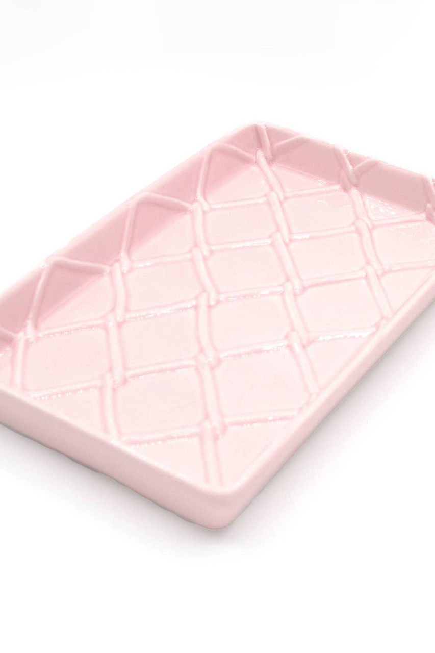 Pink Textured Guest Towel Tray