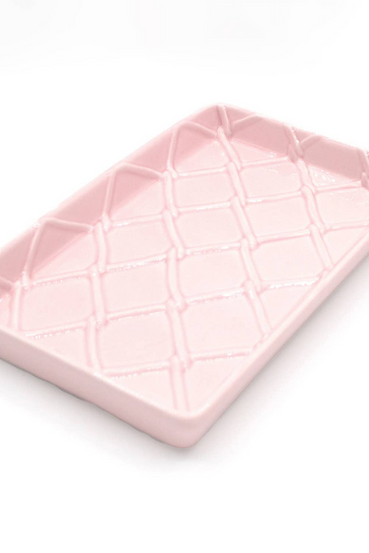 Pink Textured Guest Towel Tray