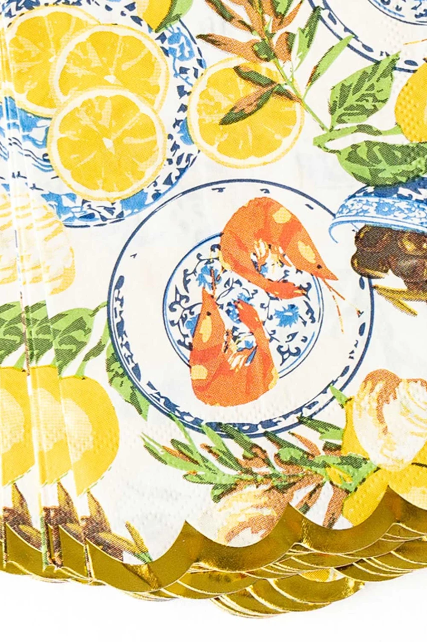 Lemon Santorini Paper Guest Towel Packs