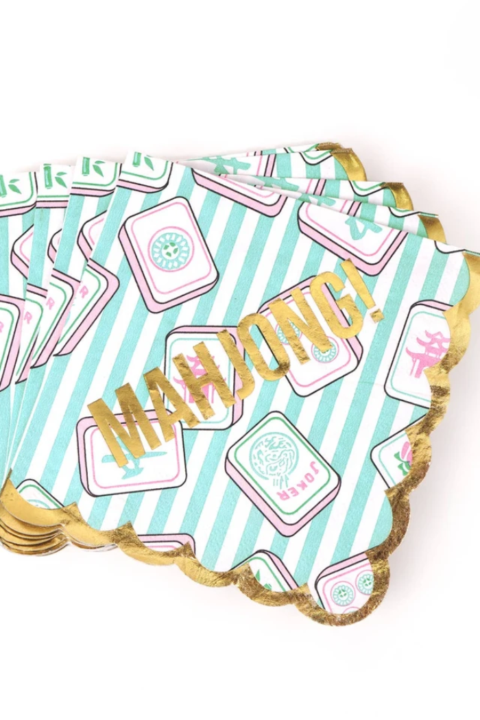 Mahjong Stripe Paper Beverage Napkin Packs
