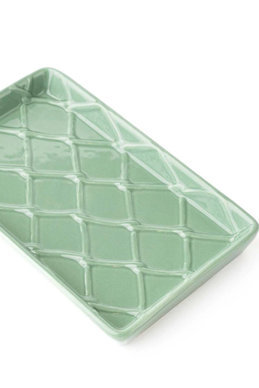 Green Textured Guest Towel Tray