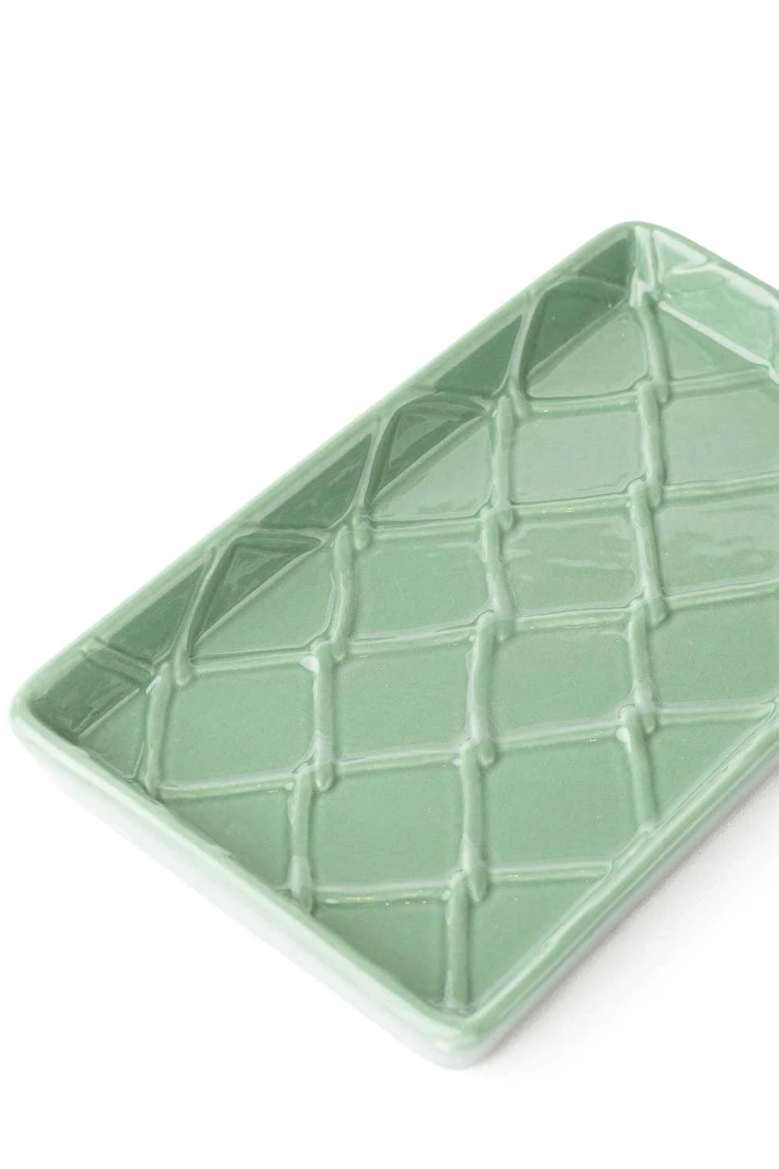 Green Textured Guest Towel Tray