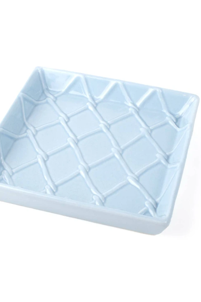 Blue Textured Beverage Napkin Tray