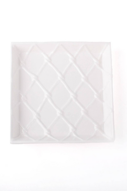 White Textured Beverage Napkin Tray