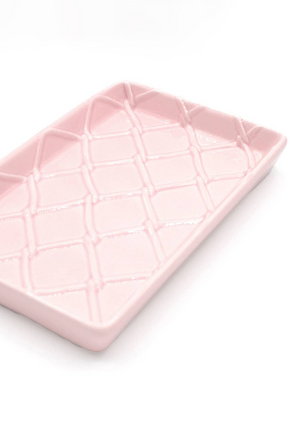 Pink Textured Guest Towel Tray