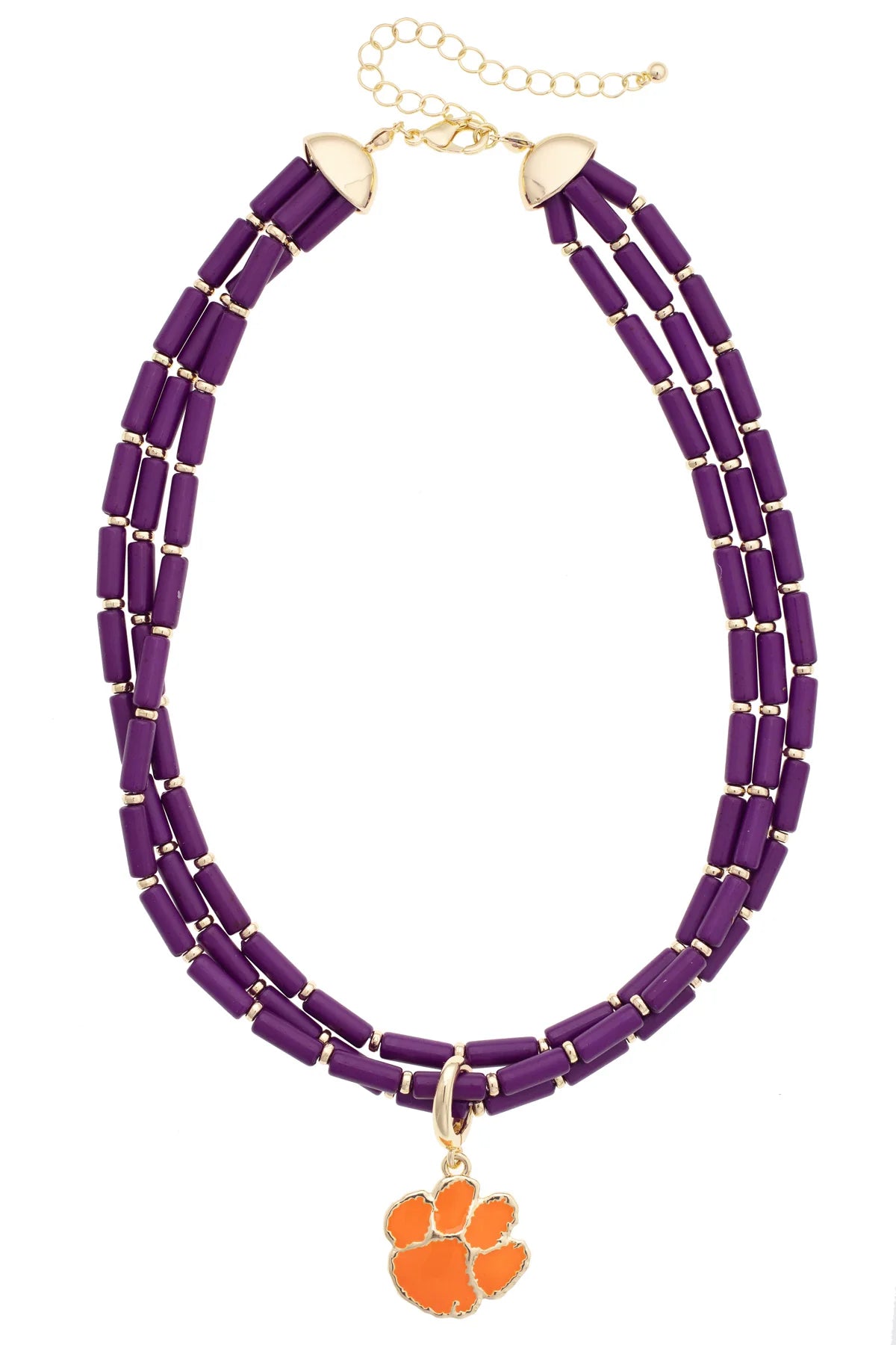 Clemson Multi-Strand Beaded Necklace