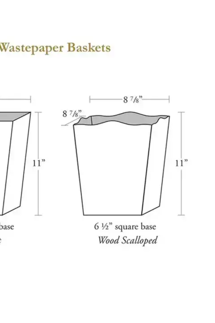 Sage Provincial Scalloped Wastepaper Basket