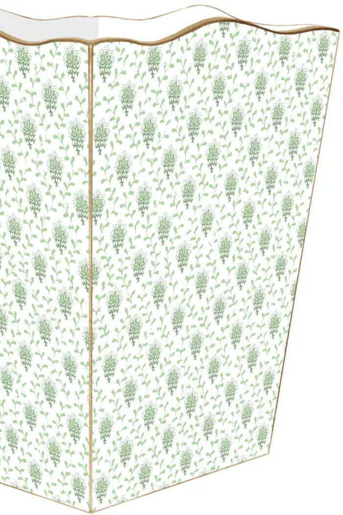 Sage Provincial Scalloped Wastepaper Basket