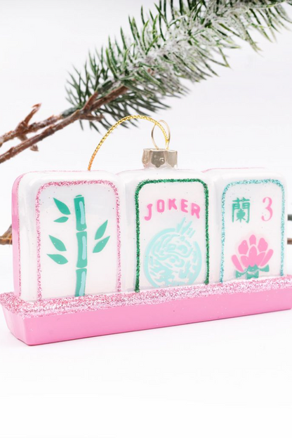Mahjong Glass Ornament