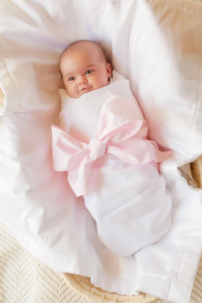 Palm Beach Pink Bow Swaddle