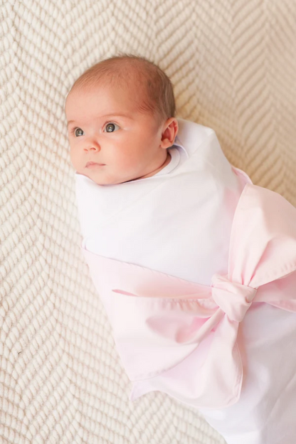 Palm Beach Pink Bow Swaddle
