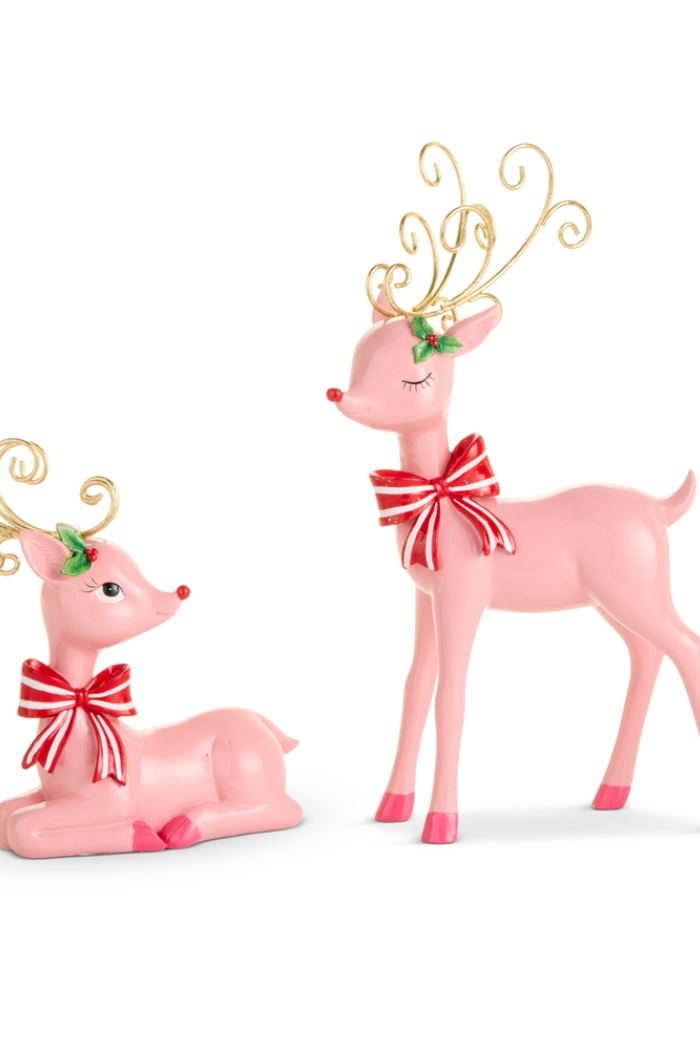 10.5" Pink Jingle Deer Set