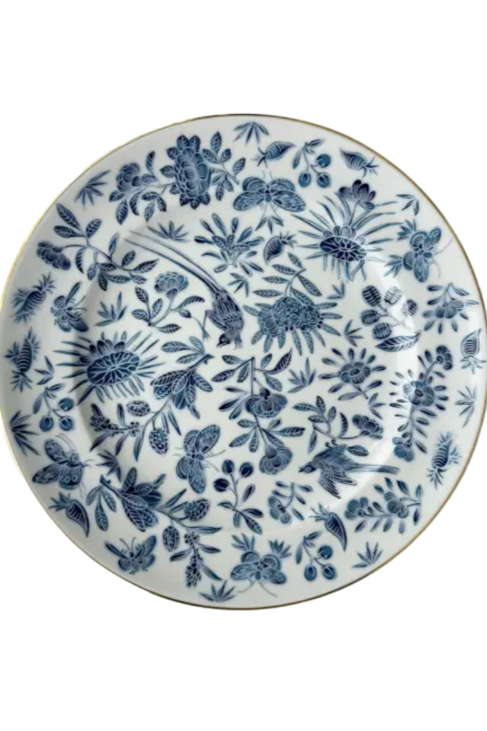 Sacred Bird & Butterfly Blue Bread and Butter Plate