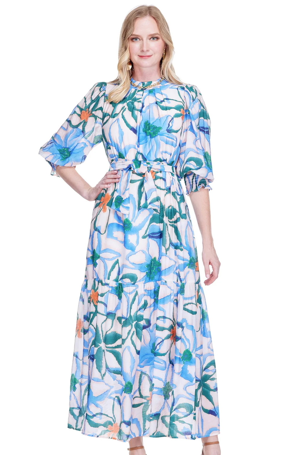 Wondering Bloom Pleated Maxi Dress