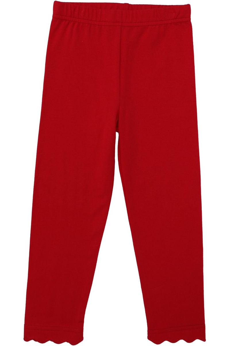 Scalloped Leggings - Red