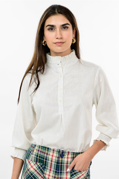 Metallic Stripe Long Sleeve Top