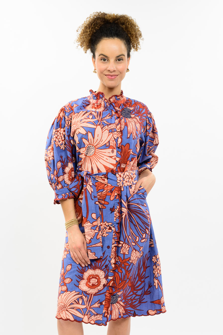 Scallop Midi Dress