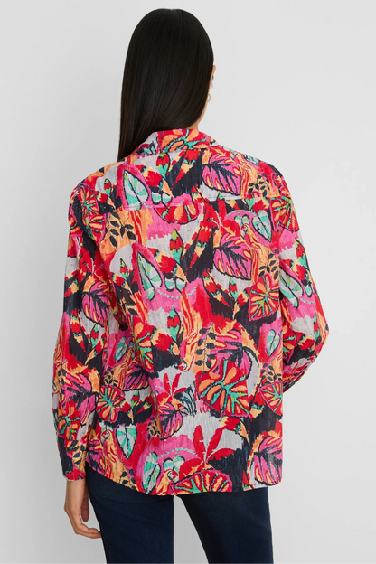 Red Multi Garden Cotton Shirt