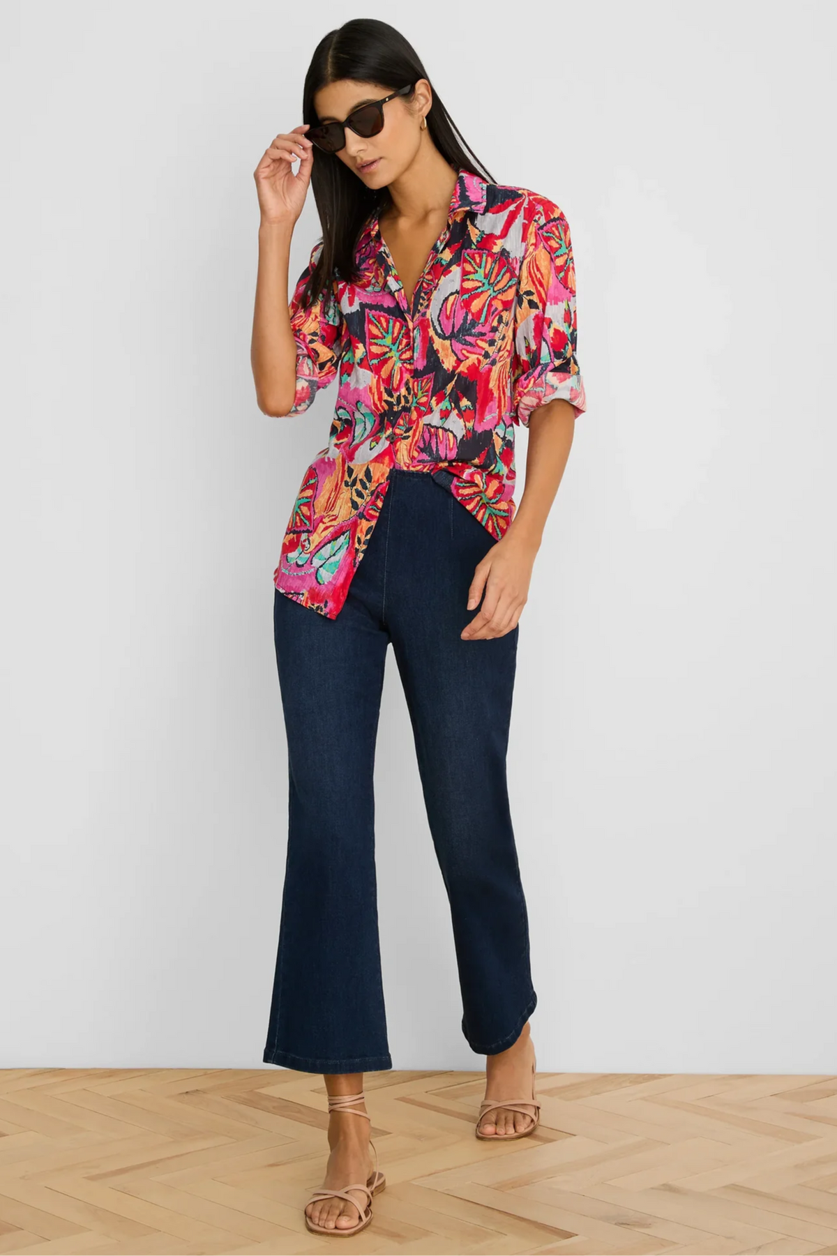 Red Multi Garden Cotton Shirt