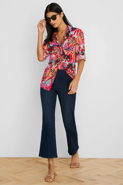 Red Multi Garden Cotton Shirt