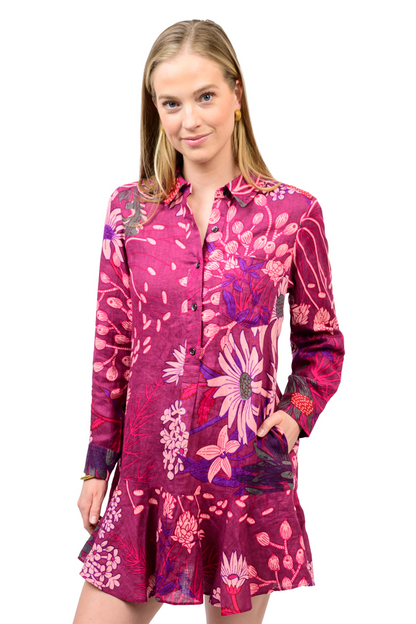 Linen Dress Flounce Hem
