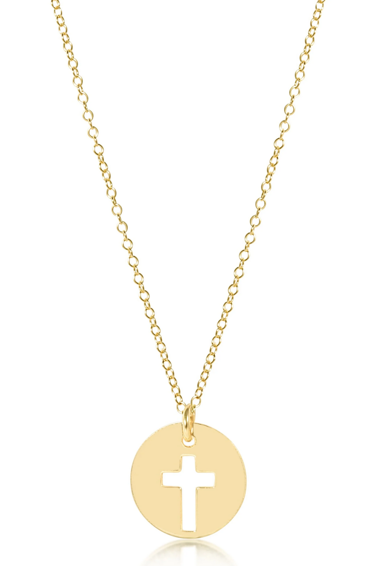 16" Necklace Gold - Blessed Gold Disc