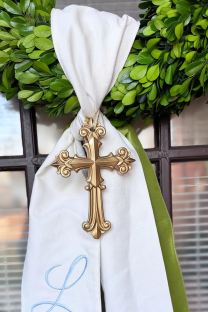 Wreath Ornament Charm - Cross