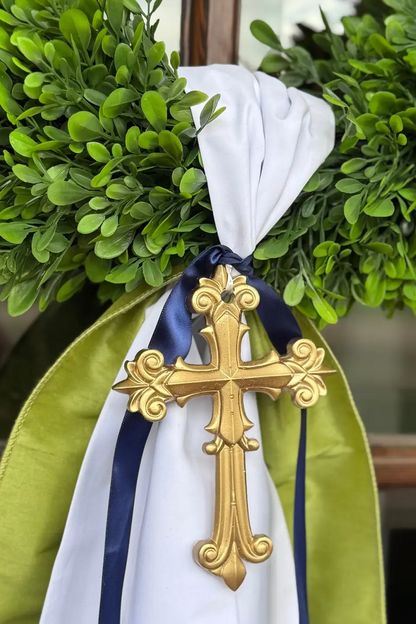 Wreath Ornament Charm - Cross