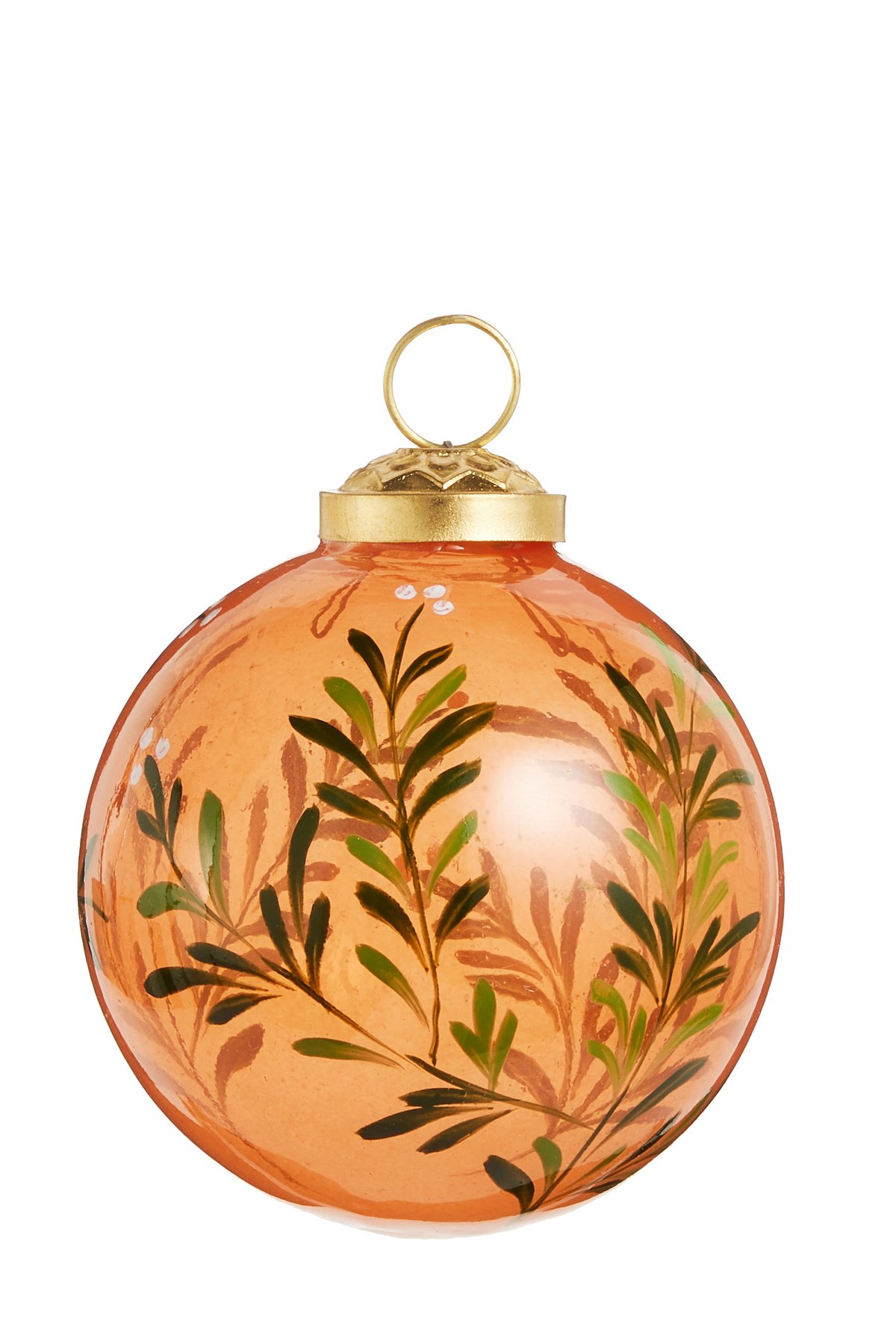 3" Orange Floral Ball Ornament