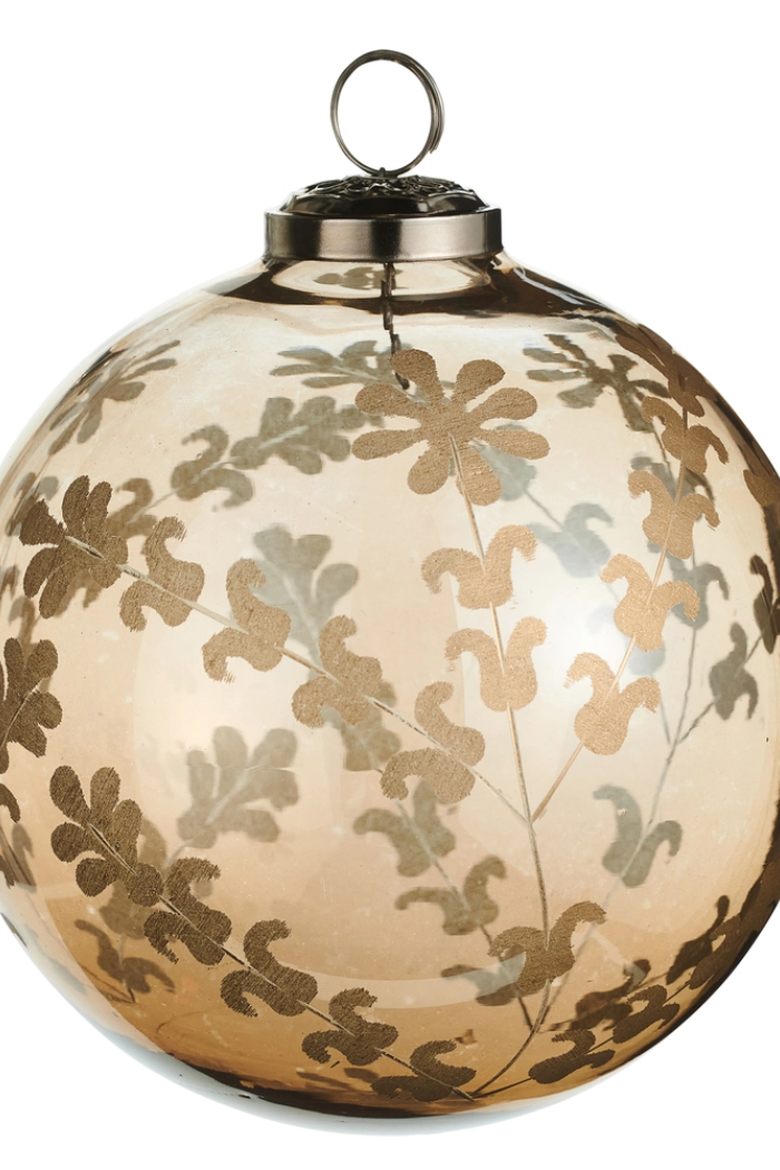 5" Etched Floral Pattern Ornament