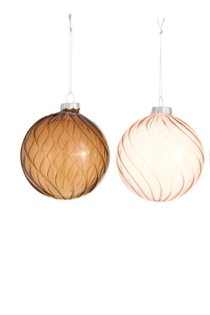 4" Swirl Transparent Ornament