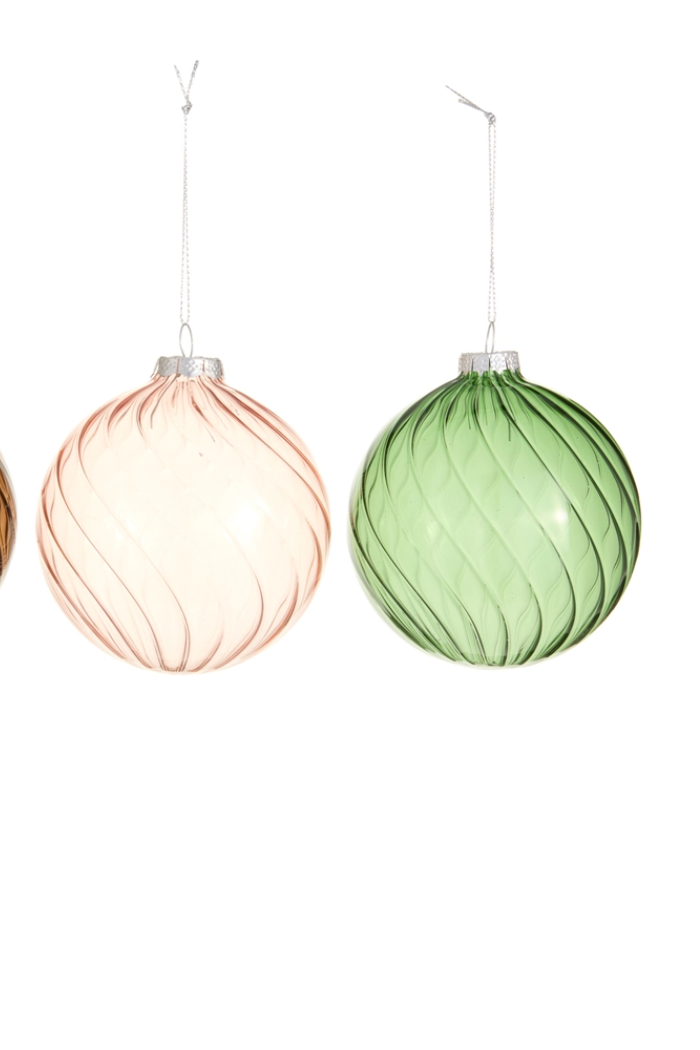 4" Swirl Transparent Ornament