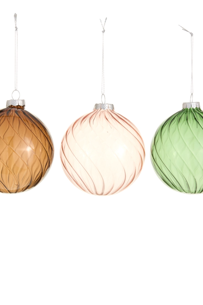 4" Swirl Transparent Ornament