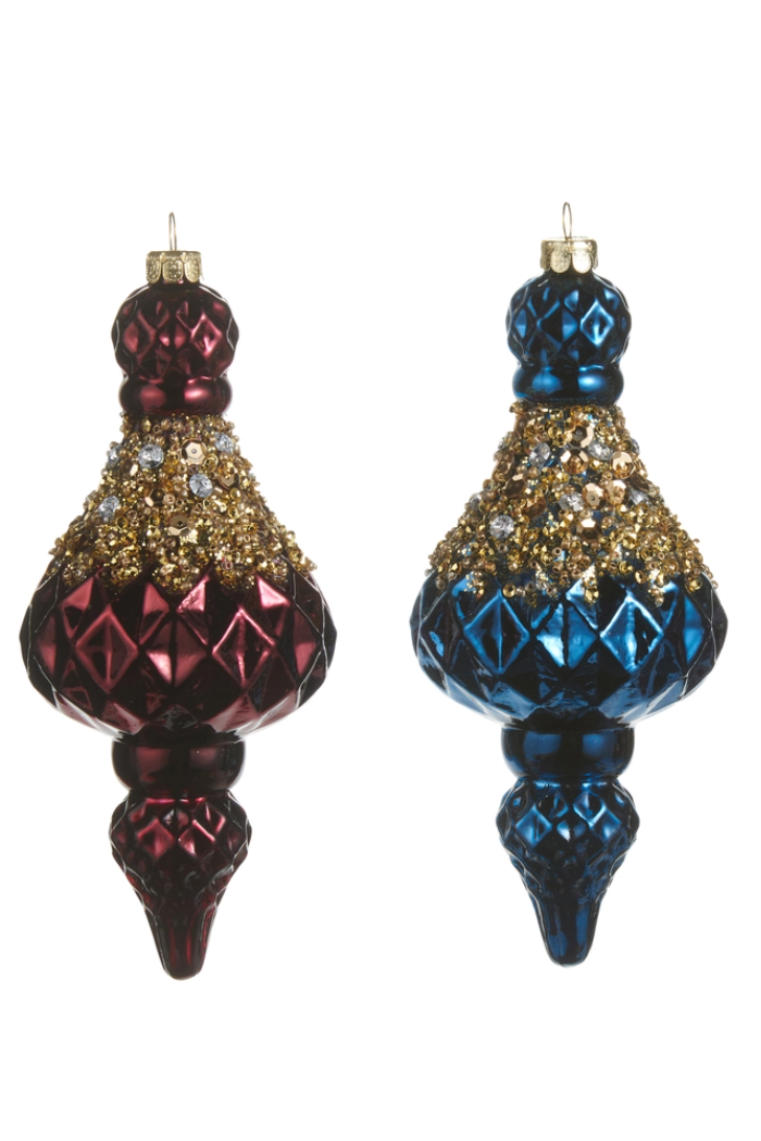 6.5" Jeweled Crusted Finial Ornament