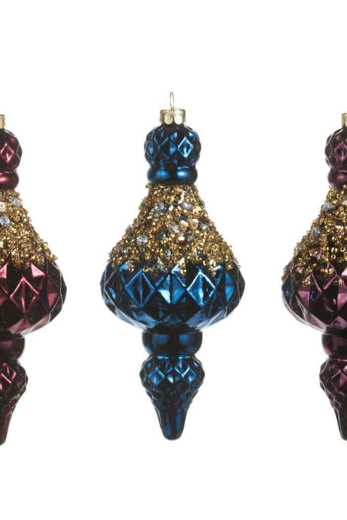 6.5" Jeweled Crusted Finial Ornament
