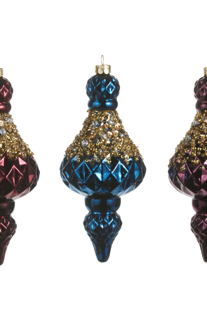6.5" Jeweled Crusted Finial Ornament