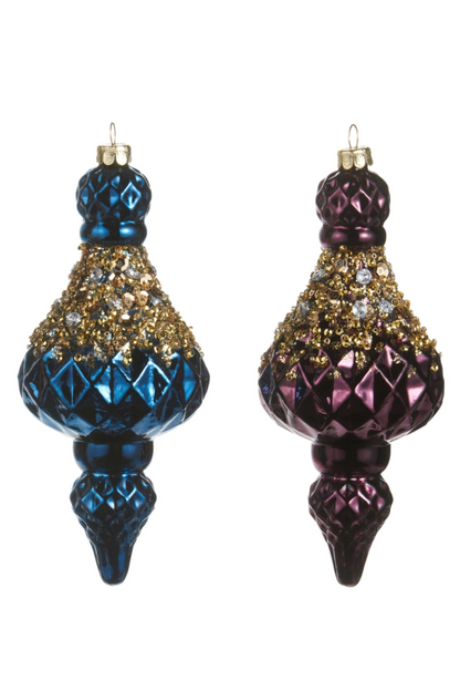 6.5" Jeweled Crusted Finial Ornament