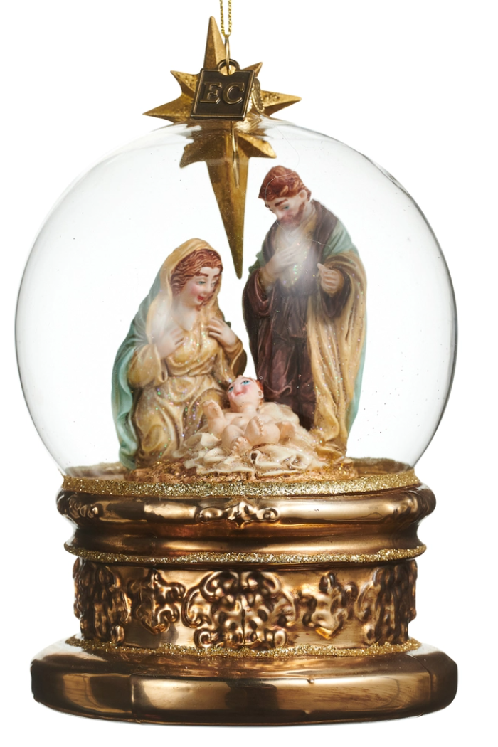 5.5" The Blessed Birth Globe Ornament