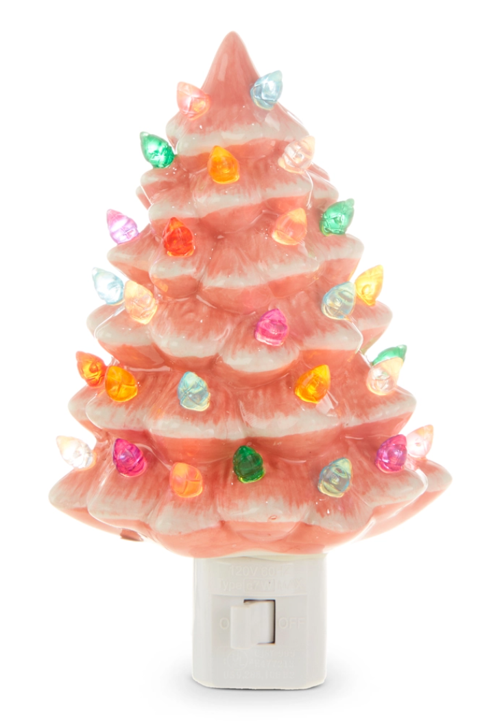 6" Vintage Pink Tree Night Light