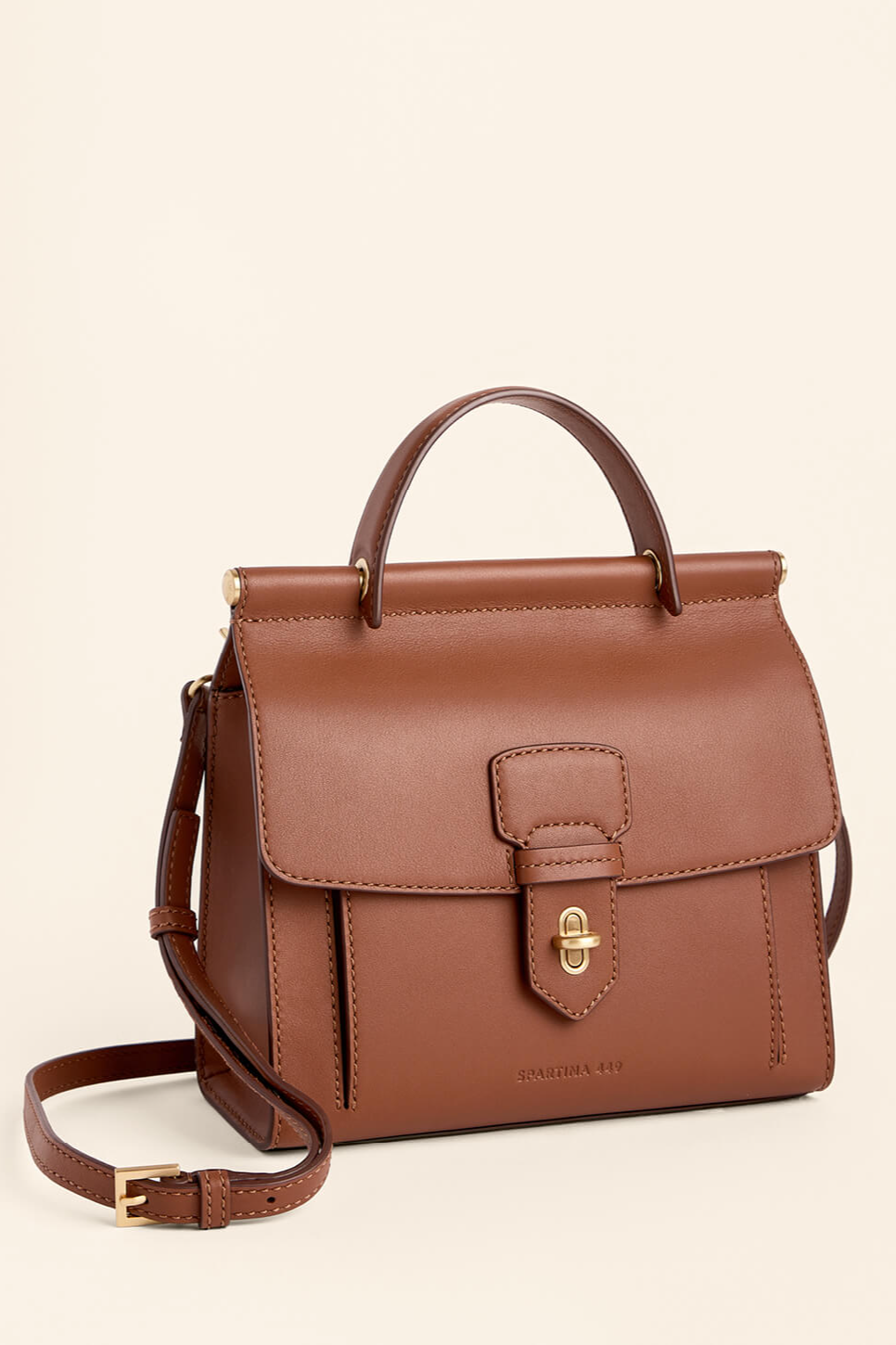 Siren Beverly Leather Satchel Brown
