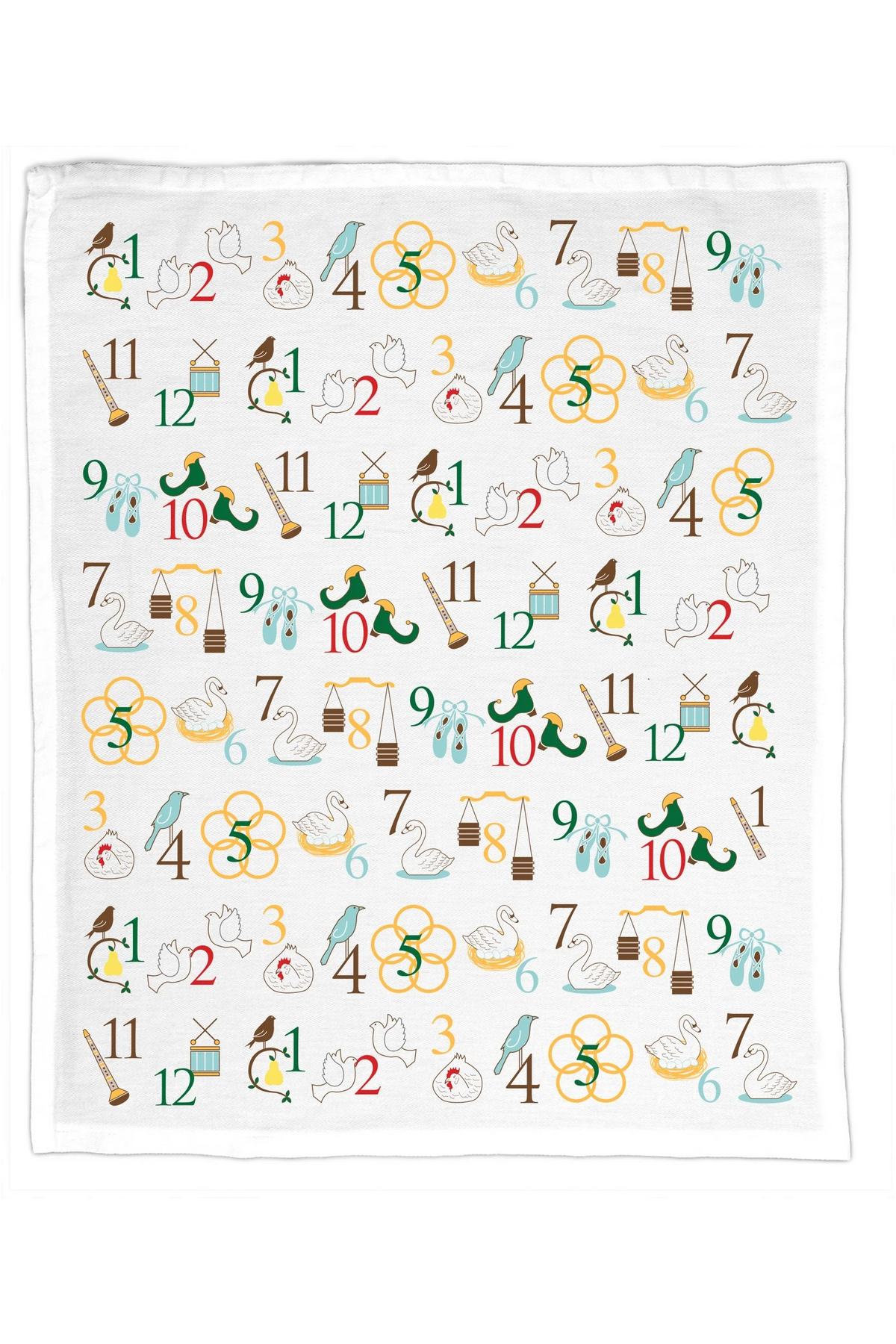 12 DAYS DISHTOWEL12 Days of Christmas, Hand Towel