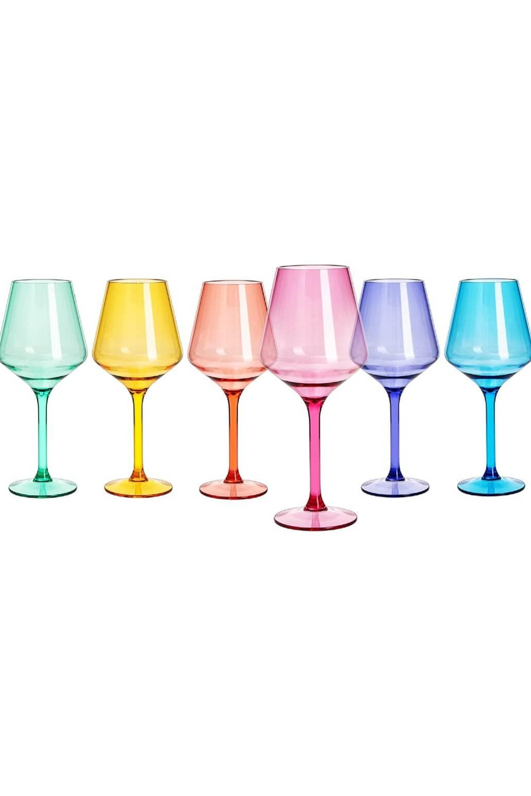 Acrylic Wine Glass Multicolor Set of 6