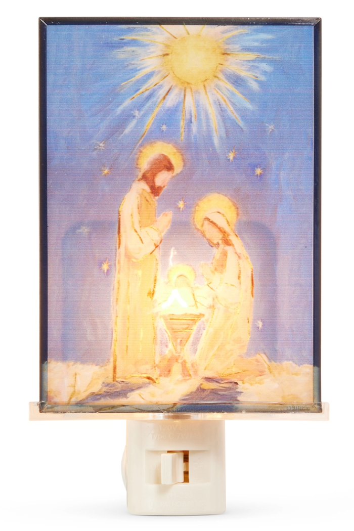 6" Holy Family Stained Glass Night Light