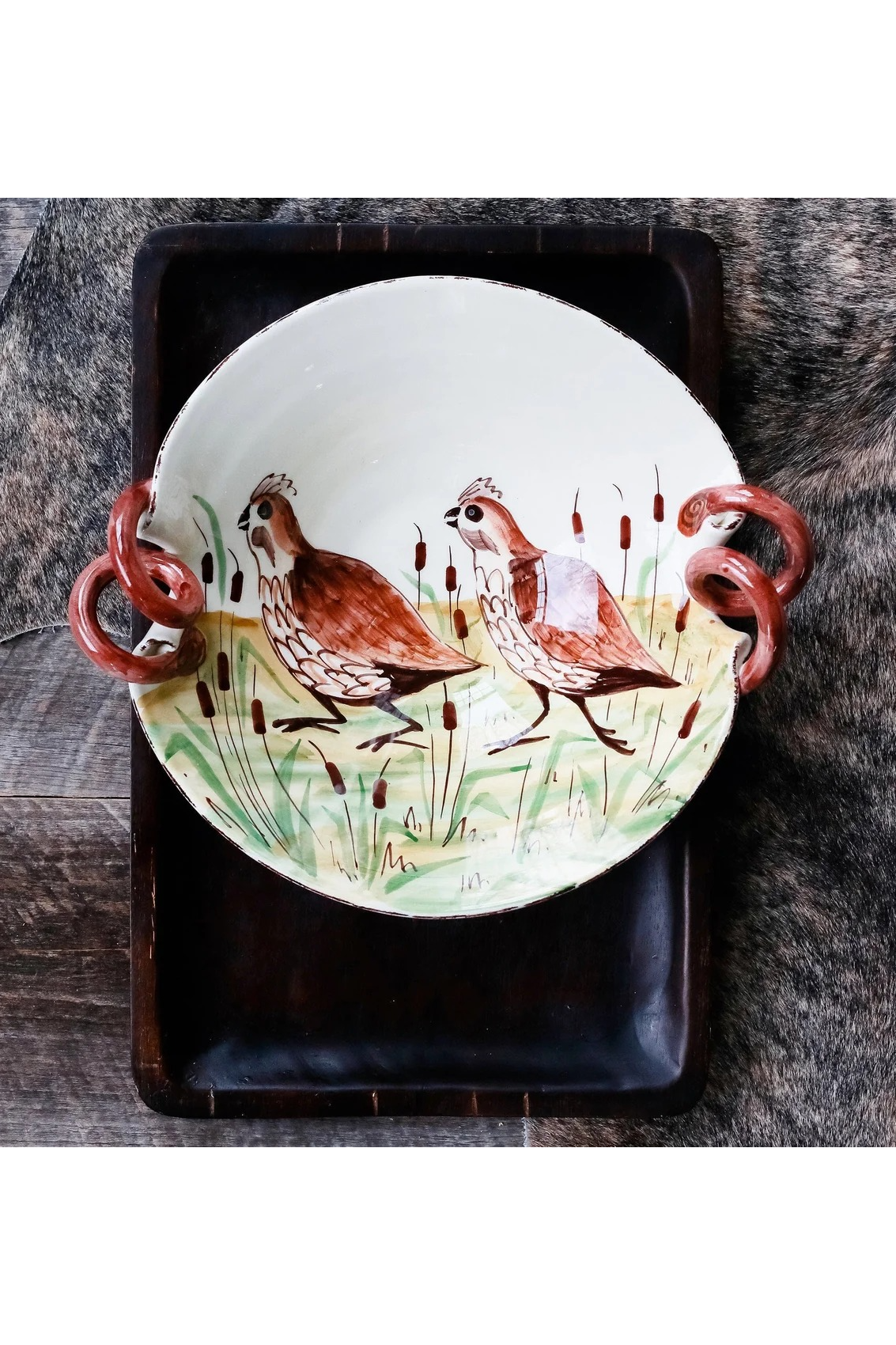 Wildlife Handled Serving Bowl