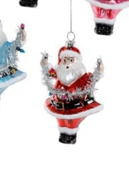 Glass Santa Ornament