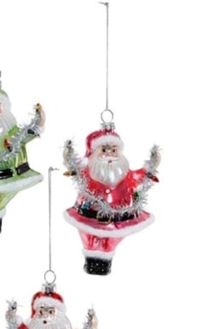 Glass Santa Ornament