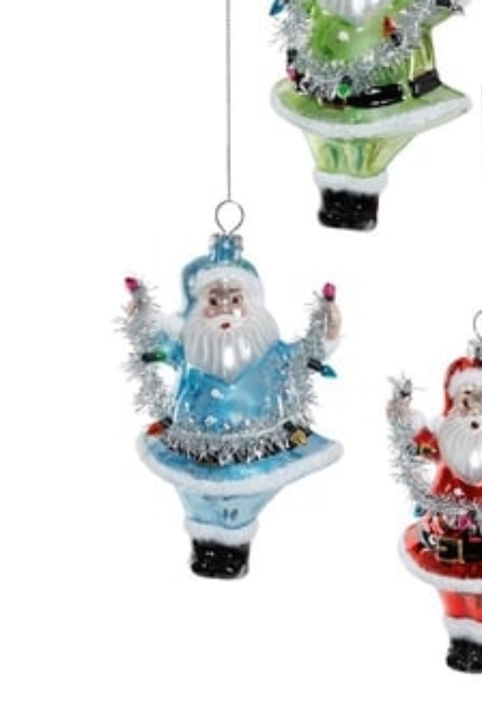 Glass Santa Ornament