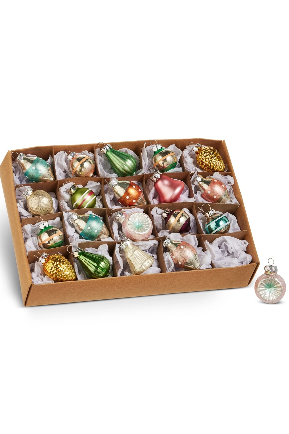 1" Box of Mini Vintage Ornaments